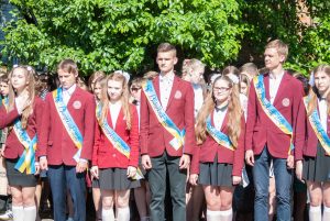 editorial reportage Last bell Lutsk 11th grade high school 14 celebration was held in Lutsk Volyn Region Ukraine, 27.05.16